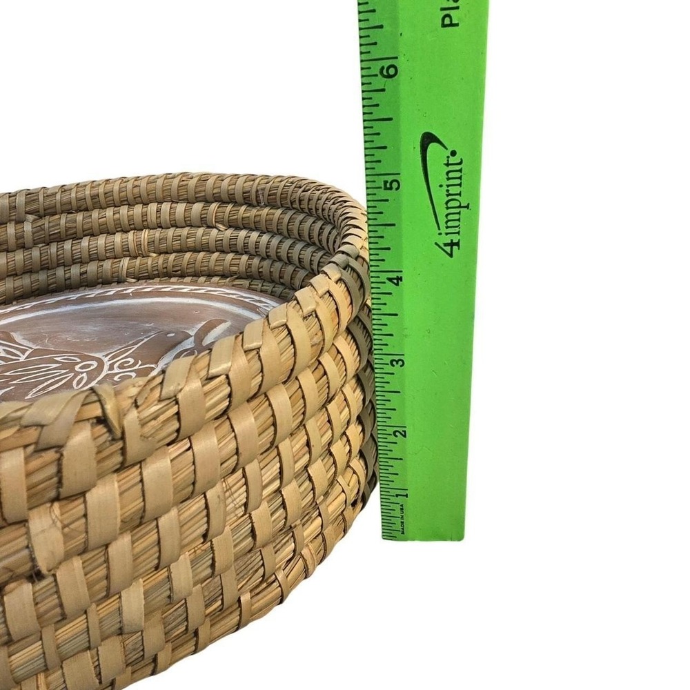 New  Fair Trade Peace Dove Terracotta Bread Warmer Woven Basket Bangladesh NEW - Picture 4 of 8